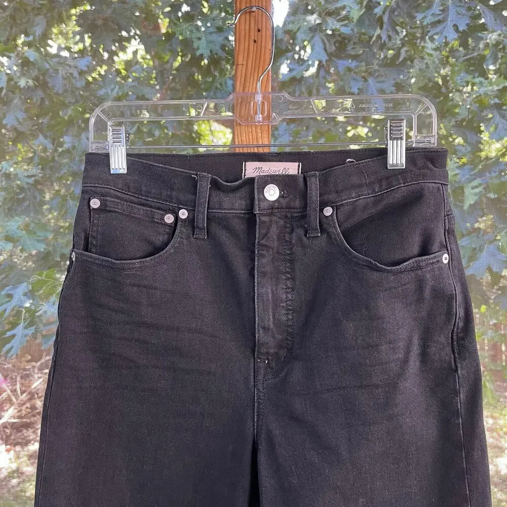 Madewell Women's Classic Straight Jeans High Waisted Lunar Wash Black Size 27